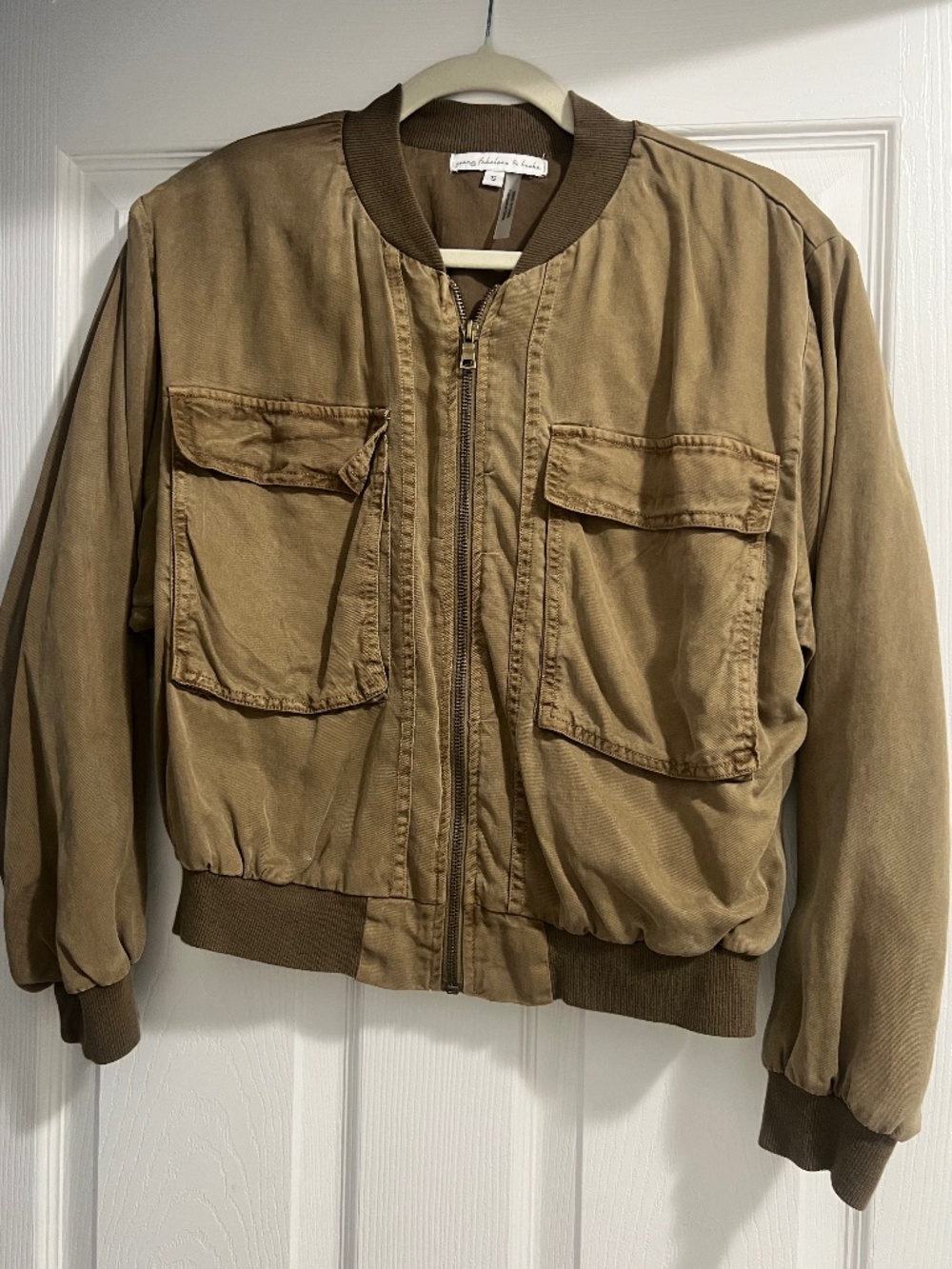 Young Fabulous & Broke Olive Brown Utility Bomber Jacket